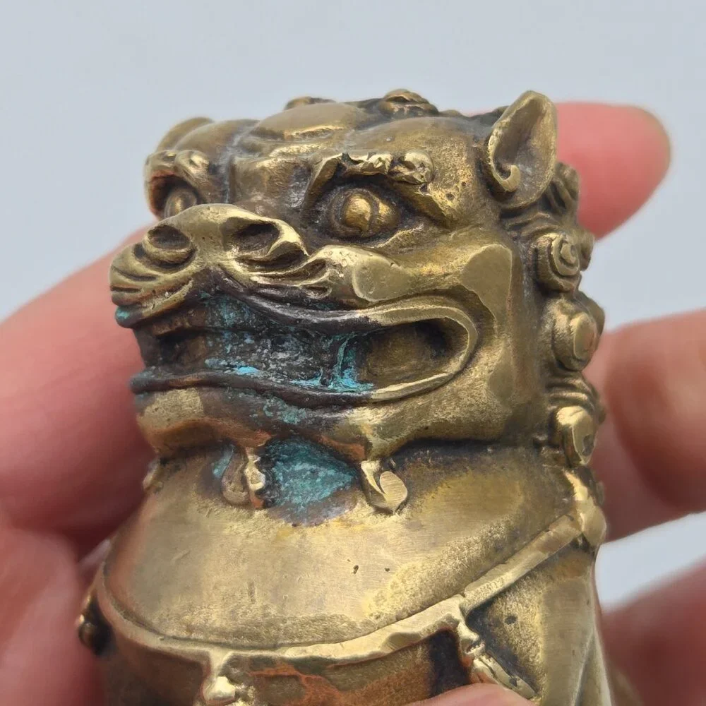 Vintage Solid‎ Brass Mini Foo Dog